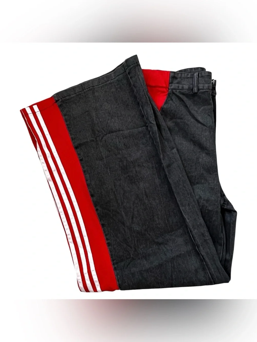 Men Black Sweatpants with Red Side Stripes - Picture 5 of 10